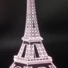 Eiffel Tower 3D LED Lamp glowing in White – elegant and minimal French decor light