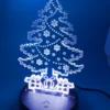 Christmas Tree 3D LED Lamp – Vibrant Holiday Light, glowing in white