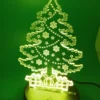 Christmas Tree 3D LED Lamp – Vibrant Holiday Light, glowing in yellow