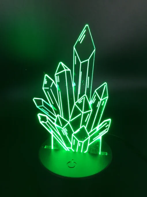 Crystal Tavern 3D LED Lamp glowing in green – cozy and bold medieval-themed night light