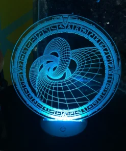 Star Light Gate 3D LED Lamp glowing in Blue – calming cosmic portal night light