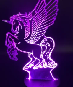 Unicorn 3D LED Lamp glowing in bright Pink – whimsical and dreamy room decor