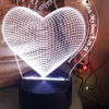 Custom 3D LED Heart Lamp illuminated in white – Heartfelt Wedding Gift Acrylic Lamp
