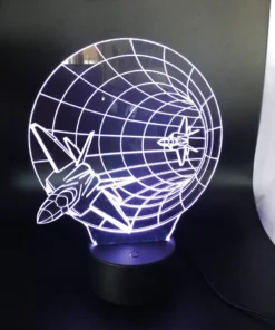 Rocket 3D LED Lamp illuminated in White – Bright Rocket Ship Night Light for Dreamers