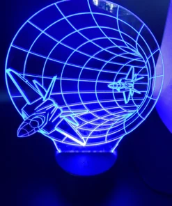 Rocket 3D LED Lamp illuminated in Blue – Dreamy Astronaut Bedroom Light