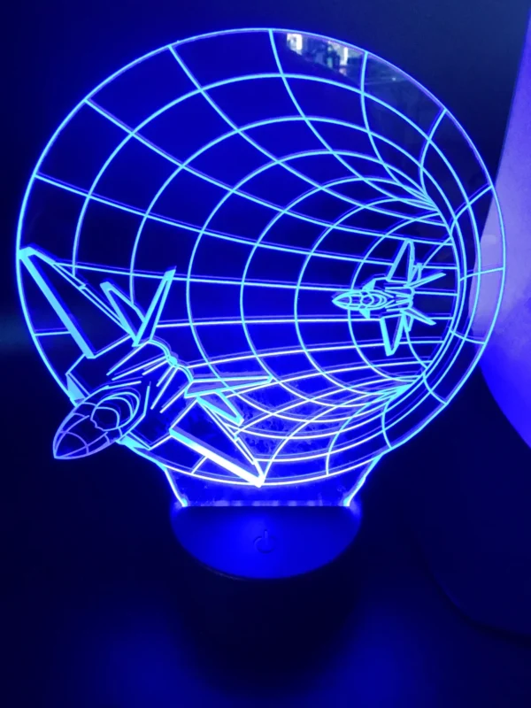 Rocket 3D LED Lamp illuminated in Blue – Dreamy Astronaut Bedroom Light