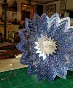 Window Wind Spinner: Blue and Silver