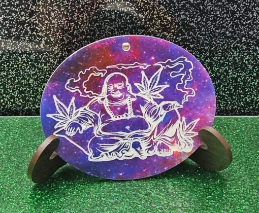 Blissful Buddha: The Happy Leaf Magnet