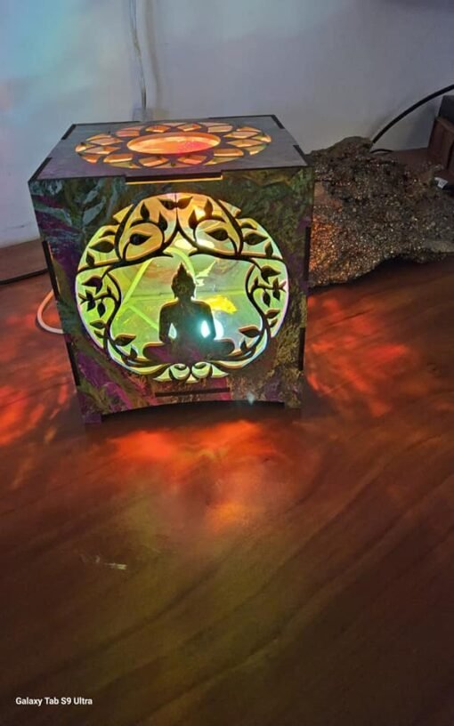 Tranquil Buddha & Tree of Life Lamp: Illuminate Your Space with Serenity - Image 2