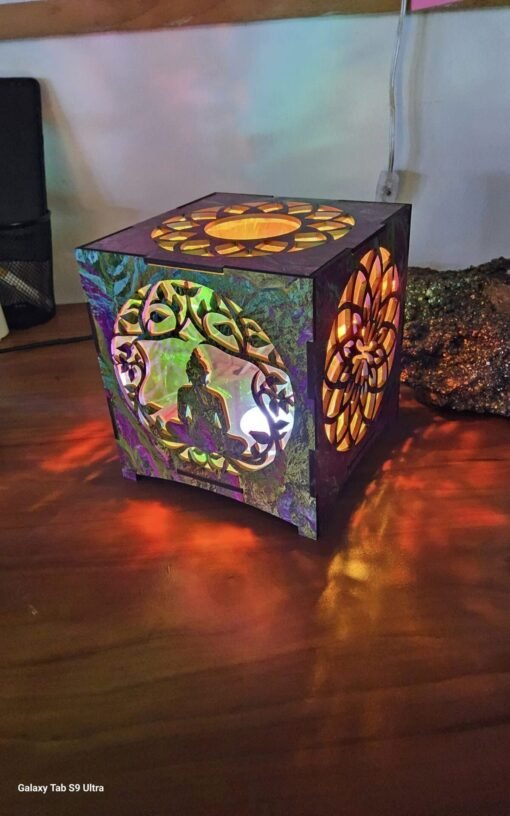 Tranquil Buddha & Tree of Life Lamp: Illuminate Your Space with Serenity - Image 4