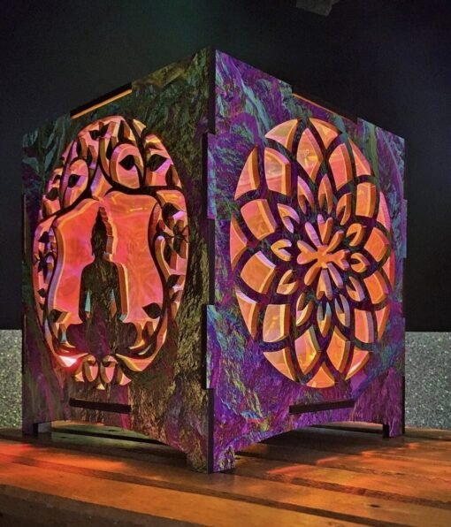 Tranquil Buddha & Tree of Life Lamp: Illuminate Your Space with Serenity