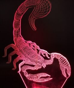 Scorpion 3D LED Lamp glowing in Red – fierce zodiac-themed decor