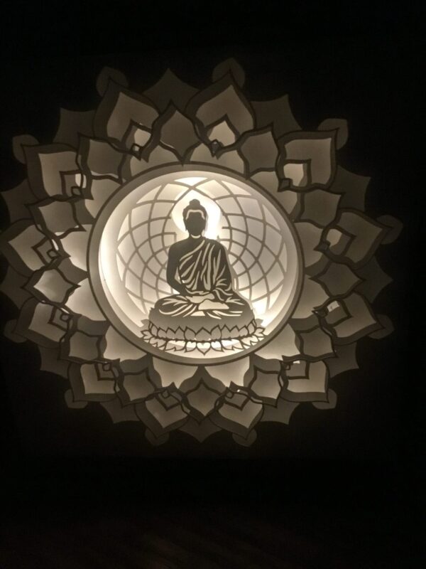 Zen Illumination: Buddha's Serene Shadow Box