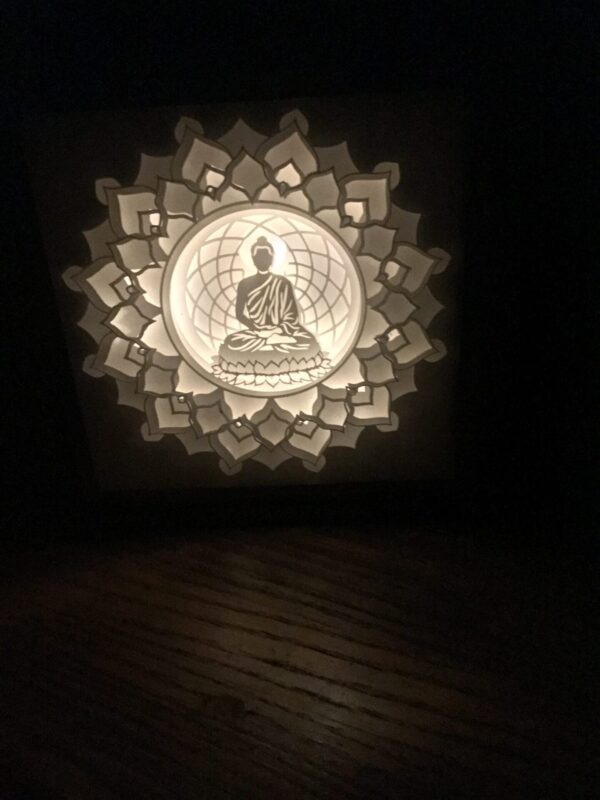 Zen Illumination: Buddha's Serene Shadow Box