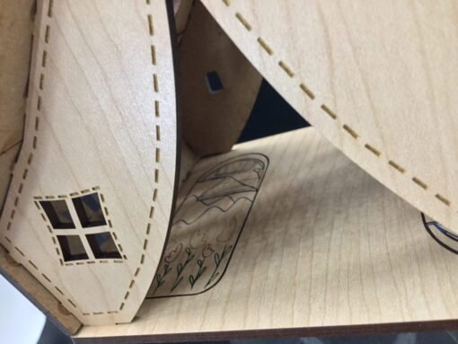 Timber Glow: Wooden Tea Light Tent Oasis - Image 2
