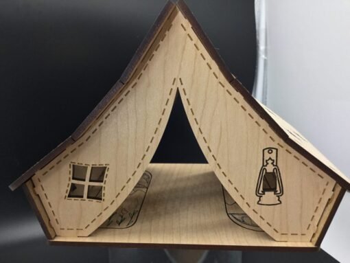 Timber Glow: Wooden Tea Light Tent Oasis - Image 8