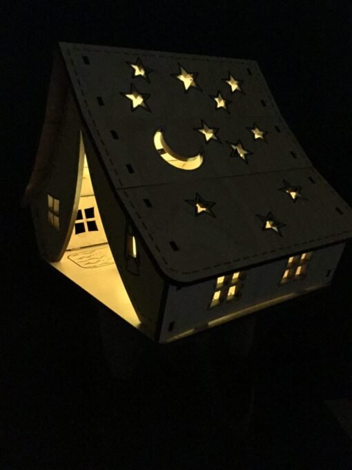 Timber Glow: Wooden Tea Light Tent Oasis - Image 11