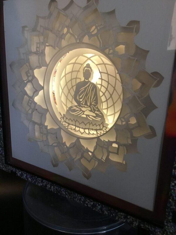 Zen Illumination: Buddha's Serene Shadow Box