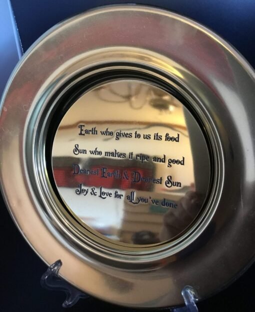 Golden Grace: Exquisite Custom-Engraved Offering Plate with gratitude saying