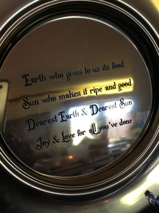 Golden Grace: Exquisite Custom-Engraved Offering Plate with gratitude saying - Image 5