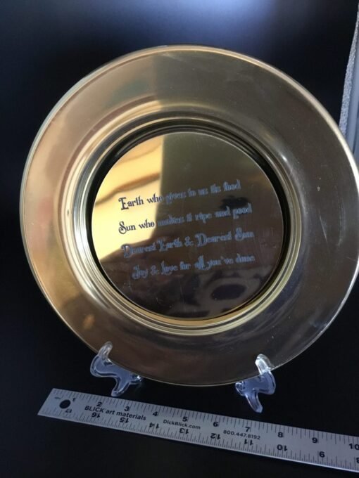 Golden Grace: Exquisite Custom-Engraved Offering Plate with gratitude saying - Image 4