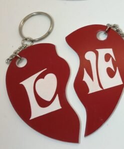 Heart Halves Personalized Keychain