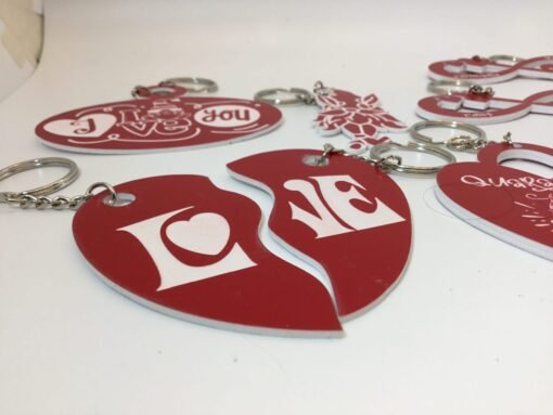 Valentines day key chain- Personalized- I LOVE YOU - Image 8
