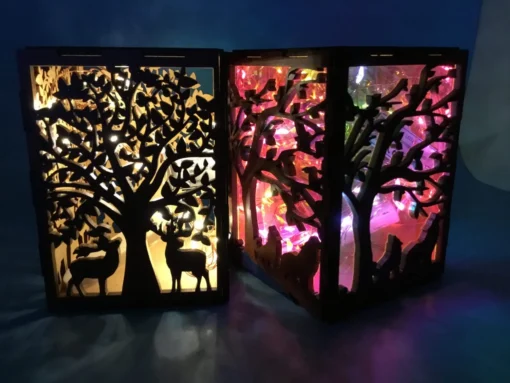 Tea light candle holder -Wolves or Deer