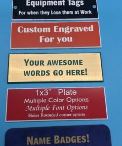 Engraved Industrial Tag- Equipment tags- Name Badges 1"X 3"