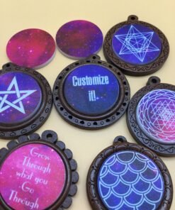 Personalized Cosmic Wooden Necklace Charms