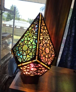 sunburst boho style sacred geometry lamp 03 Enchanted Glow Collection