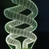 Infinity Energy Spiral 3D LED Lamp glowing in White – minimal and sacred modern light decor