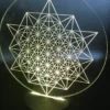 Star Tetrahedron Grid 3D LED Lamp glowing in White – pure light body geometric lamp
