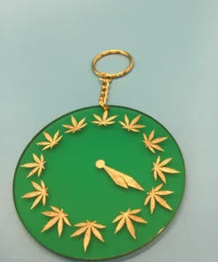 Green & Gold Acrylic Clock Charm