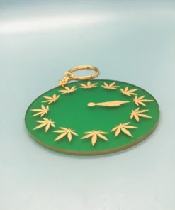 Green & Gold Acrylic Clock Charm