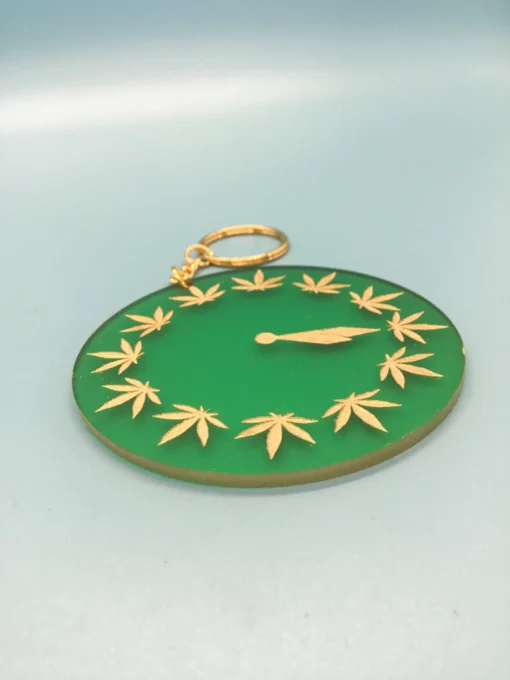 Green & Gold Acrylic Clock Charm