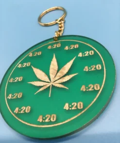 Green & Gold Acrylic Clock Charm