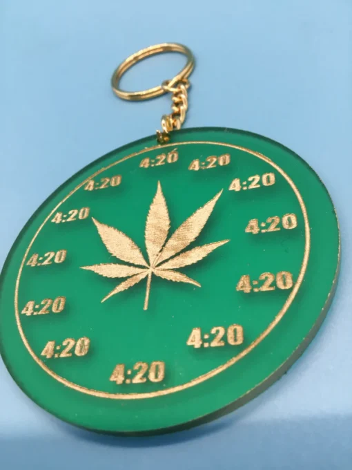Green & Gold Acrylic Clock Charm